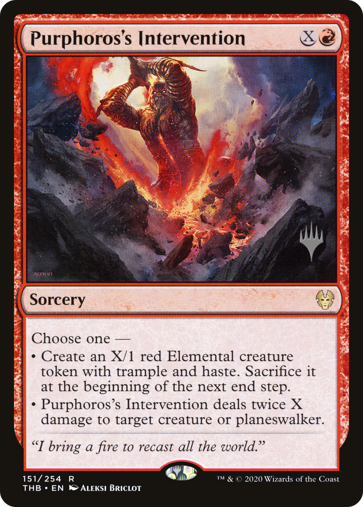 Purphoros's Intervention (Promo Pack) [Theros Beyond Death Promos] Foil