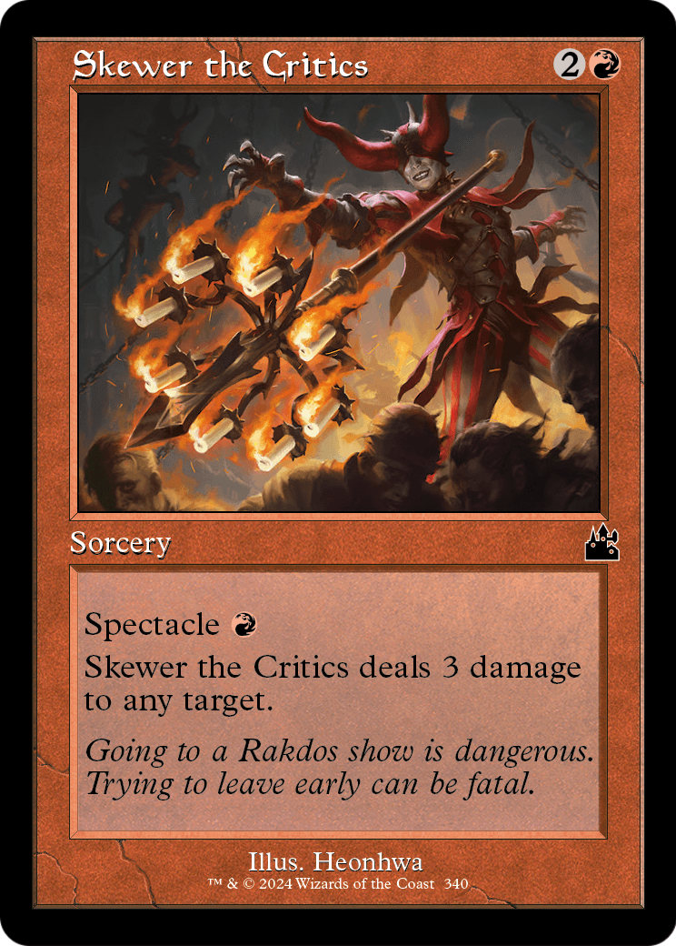 Skewer the Critics (Retro Frame) [Ravnica Remastered] Foil