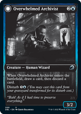 Overwhelmed Archivist // Archive Haunt [Innistrad: Double Feature] Foil