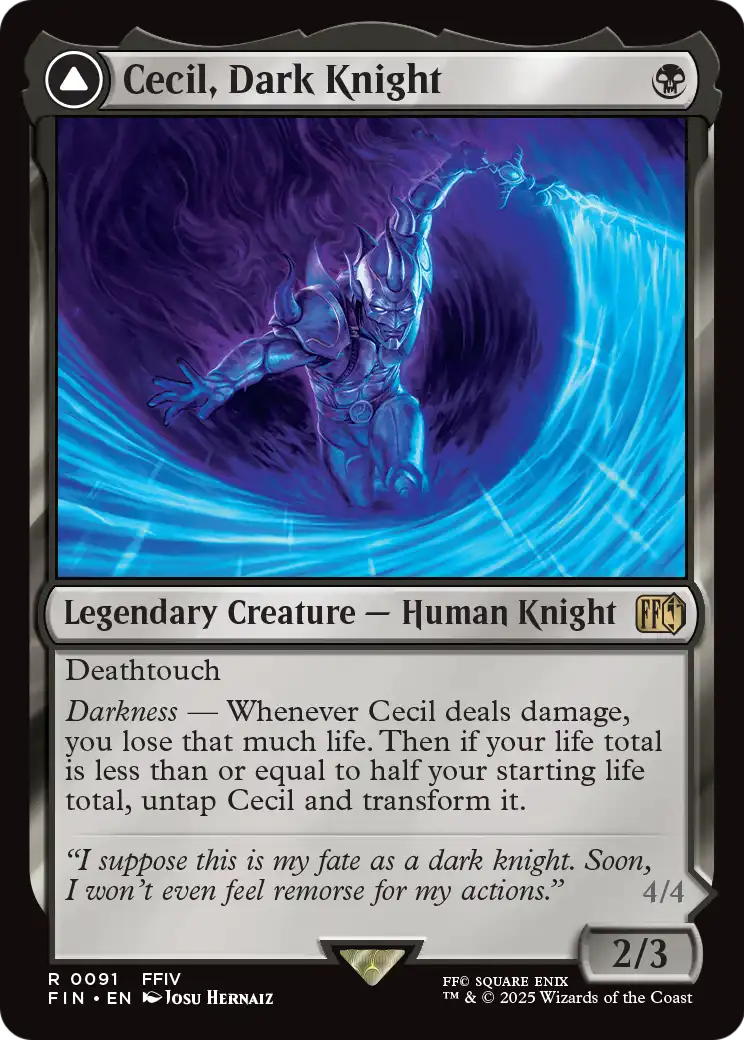 Cecil, Dark Knight // Cecil, Redeemed Paladin (091) [Universes Beyond: FINAL FANTASY]