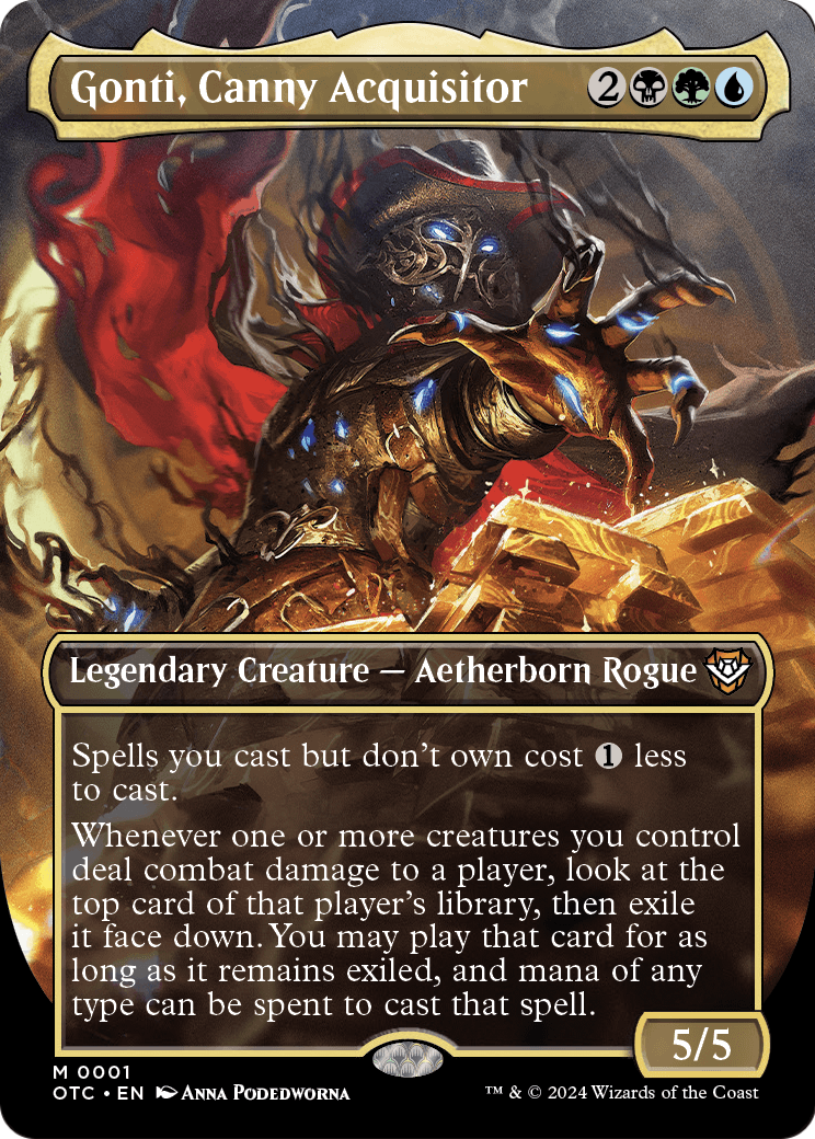 Gonti, Canny Acquisitor (Borderless) [Outlaws of Thunder Junction Commander] Foil