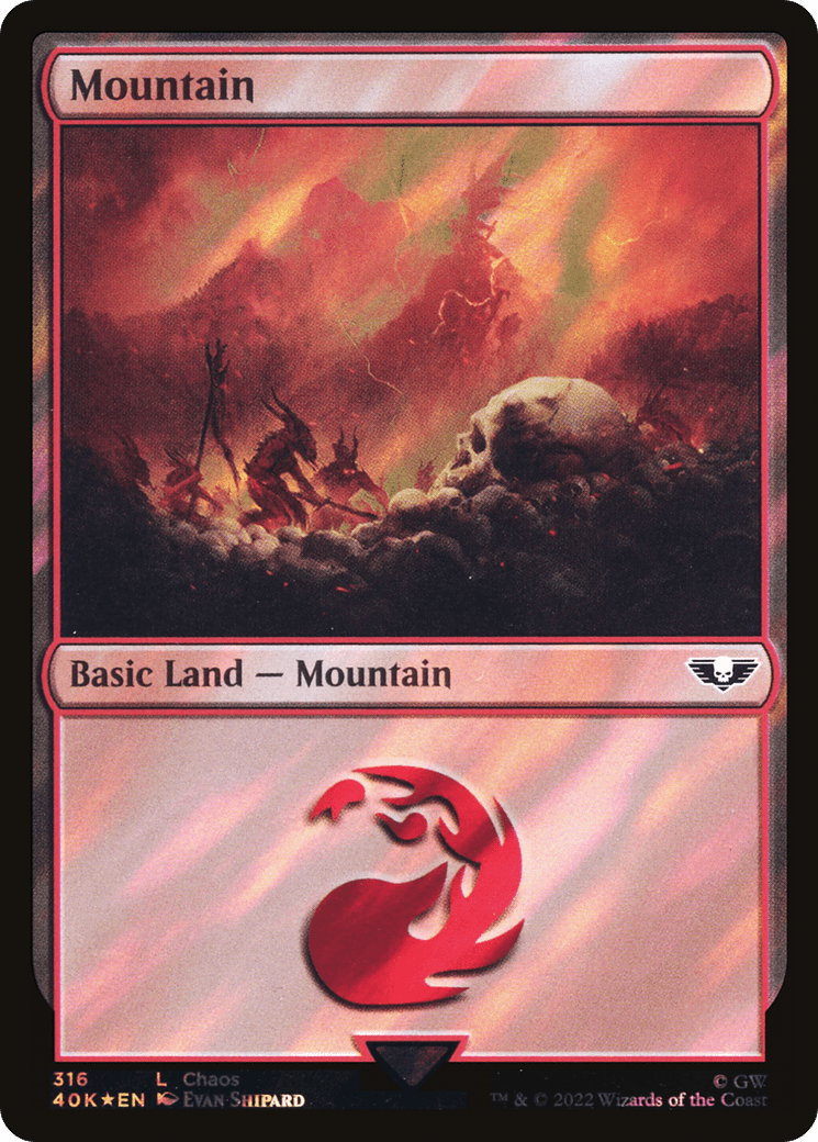 Mountain (316) (Surge Foil) [Warhammer 40,000]