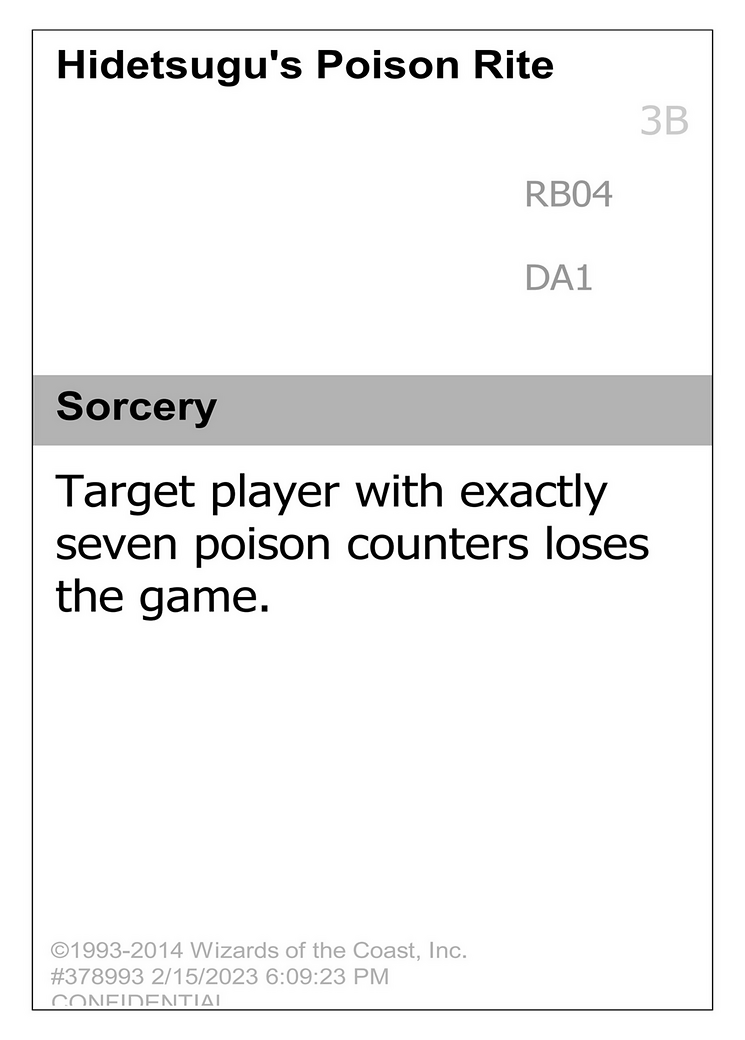 Hidetsugu's Poison Rite (DA1-RB04A) - Unknown Event