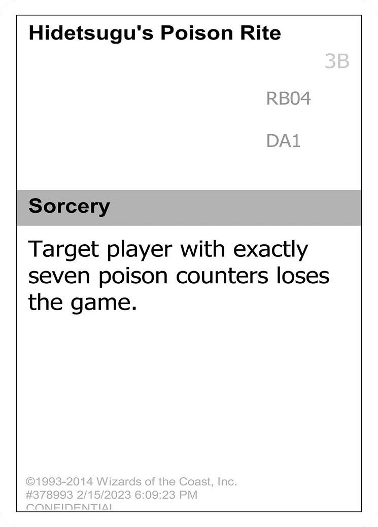 Hidetsugu's Poison Rite (DA1-RB04A) - Unknown Event