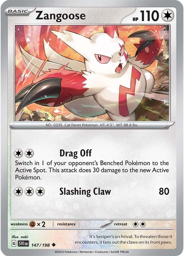 Zangoose 147/198 - SV01 Scarlet & Violet Base Set Reverse Holofoil
