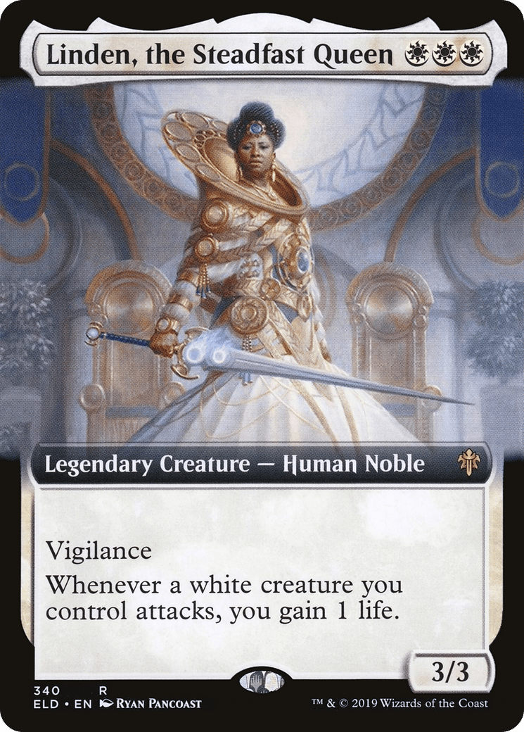 Linden, the Steadfast Queen (Extended Art) [Throne of Eldraine] Foil