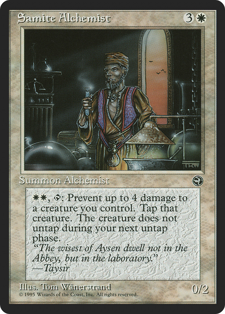 Samite Alchemist (Baris Flavor Text) [Homelands]