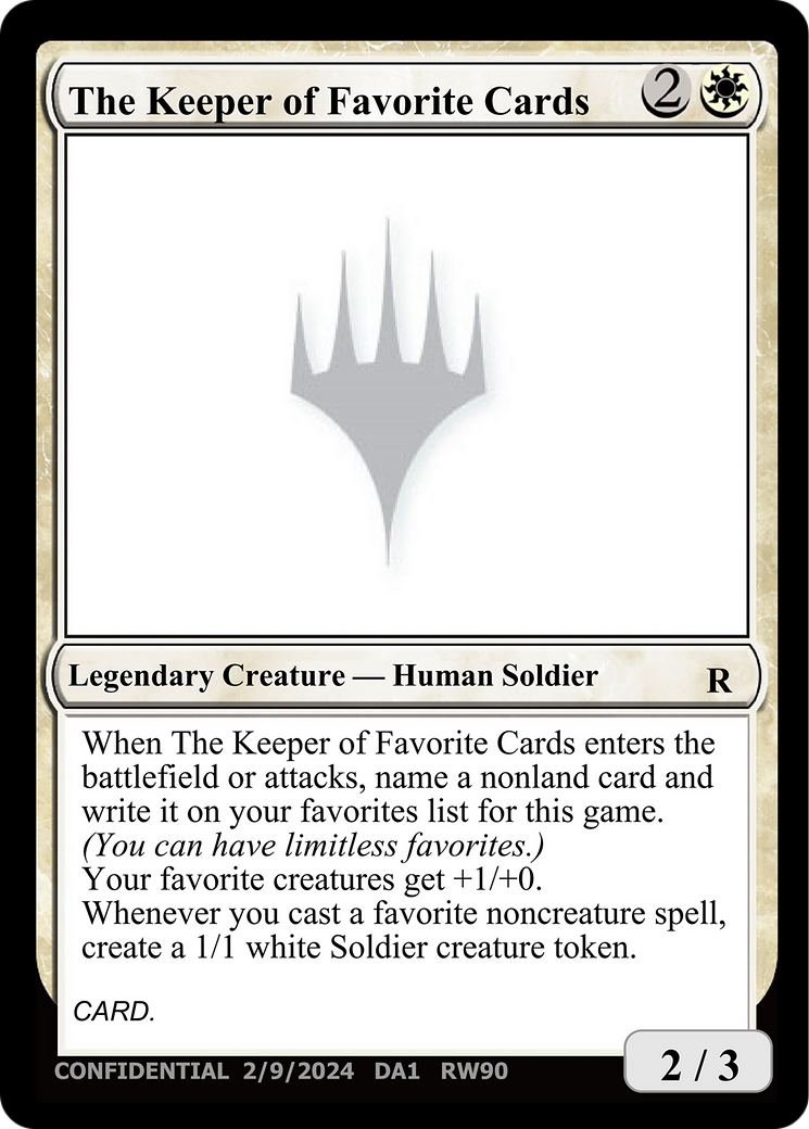 The Keeper of Favorite Cards (DA1-RW90) - Unknown Event
