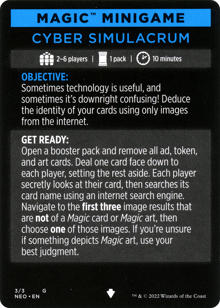 Cyber Simulacrum // Cyber Simulacrum (cont'd) (MNEO-003) - Kamigawa: Neon Dynasty Minigames