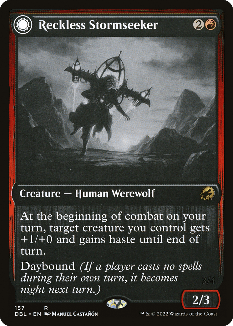 Reckless Stormseeker // Storm-Charged Slasher [Innistrad: Double Feature] Foil