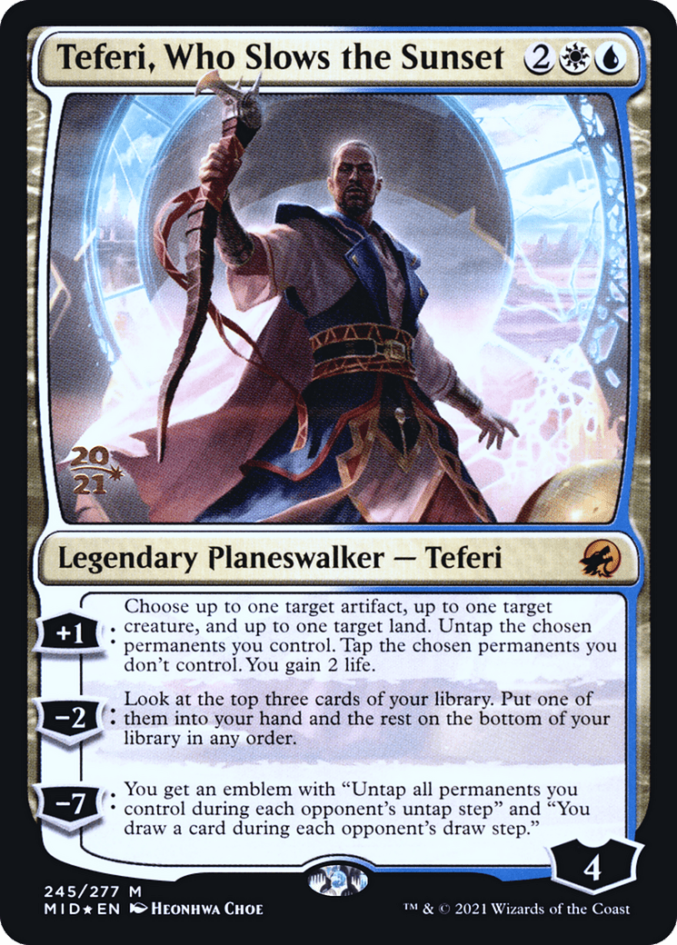 Teferi, Who Slows the Sunset [Innistrad: Midnight Hunt Prerelease Promos]