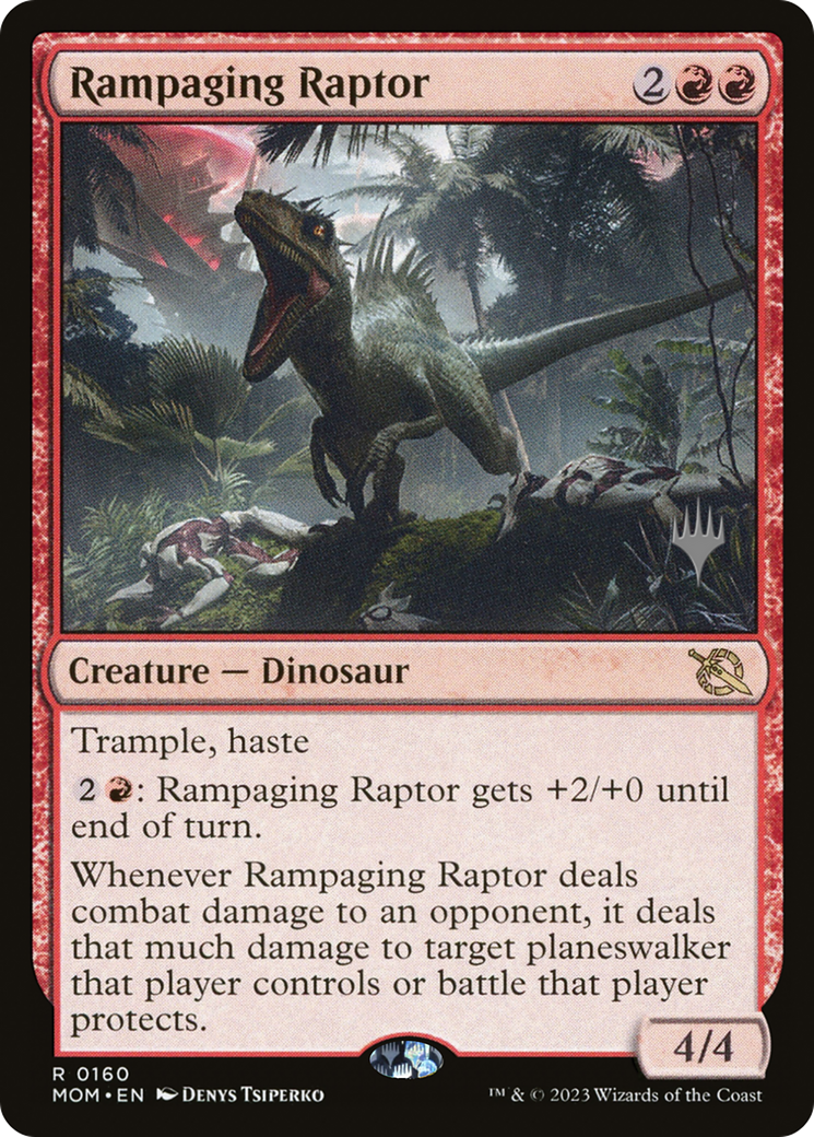 Rampaging Raptor (Promo Pack) [March of the Machine Promos] Foil