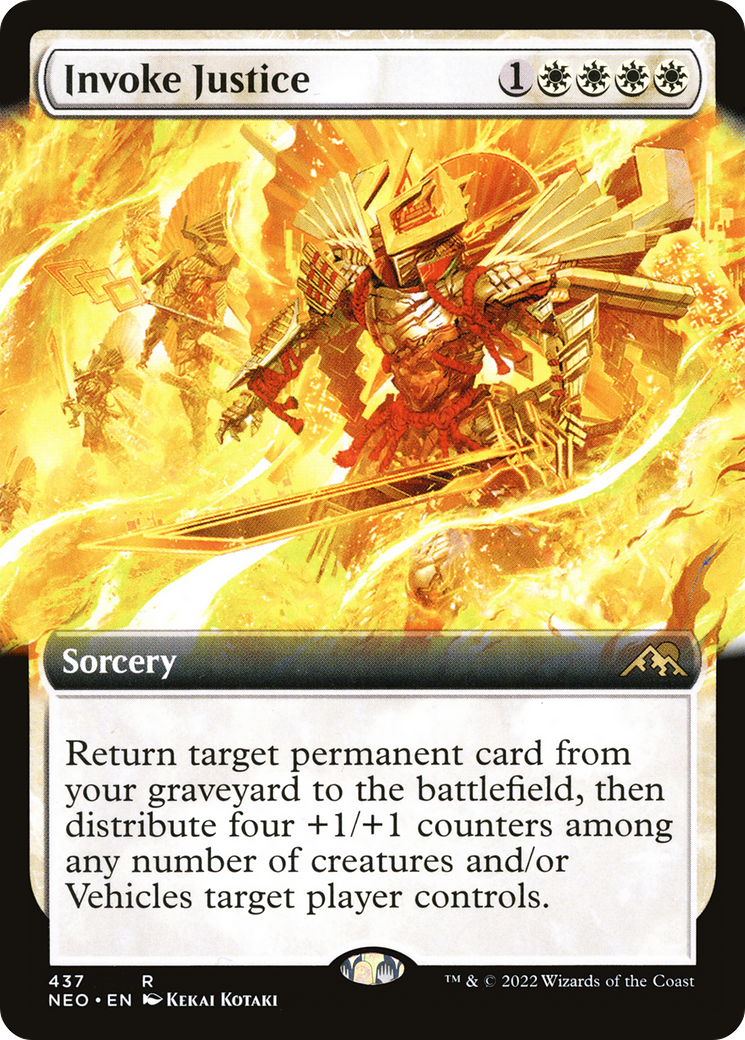 Invoke Justice (Extended Art) [Kamigawa: Neon Dynasty] Foil