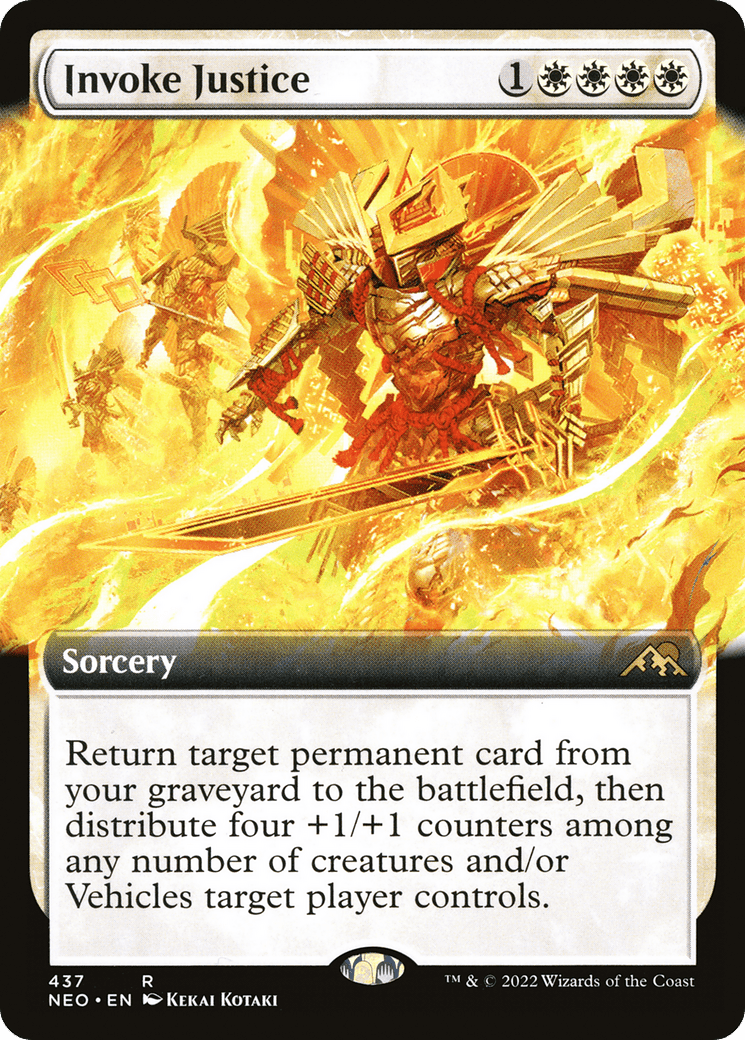 Invoke Justice (Extended Art) [Kamigawa: Neon Dynasty] Foil