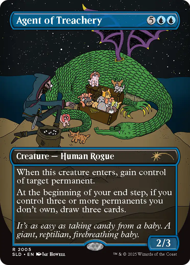 Agent of Treachery (2005) [Secret Lair Drop]  (Borderless) Foil