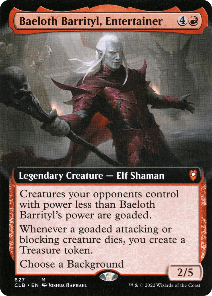 Baeloth Barrityl, Entertainer (Extended Art) [Commander Legends: Battle for Baldur's Gate] Foil