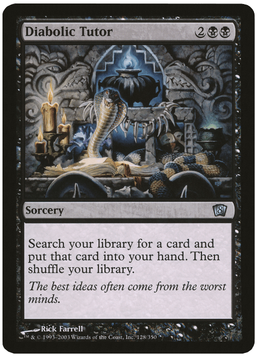 Diabolic Tutor (Oversized) [Eighth Edition Box Topper]