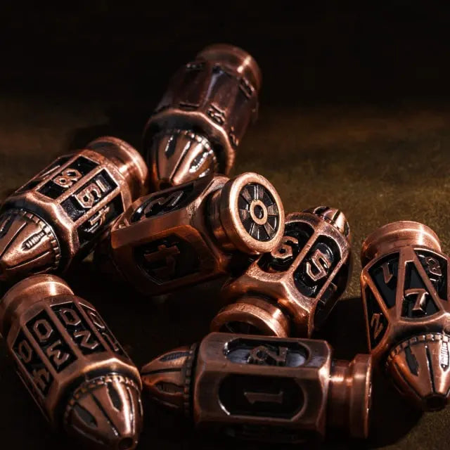 RPG Dice Set | Metal | Ancient Bullets | Copper