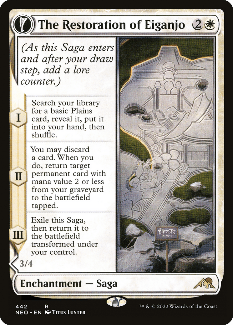 The Restoration of Eiganjo // Architect of Restoration (Extended) [Kamigawa: Neon Dynasty] Foil
