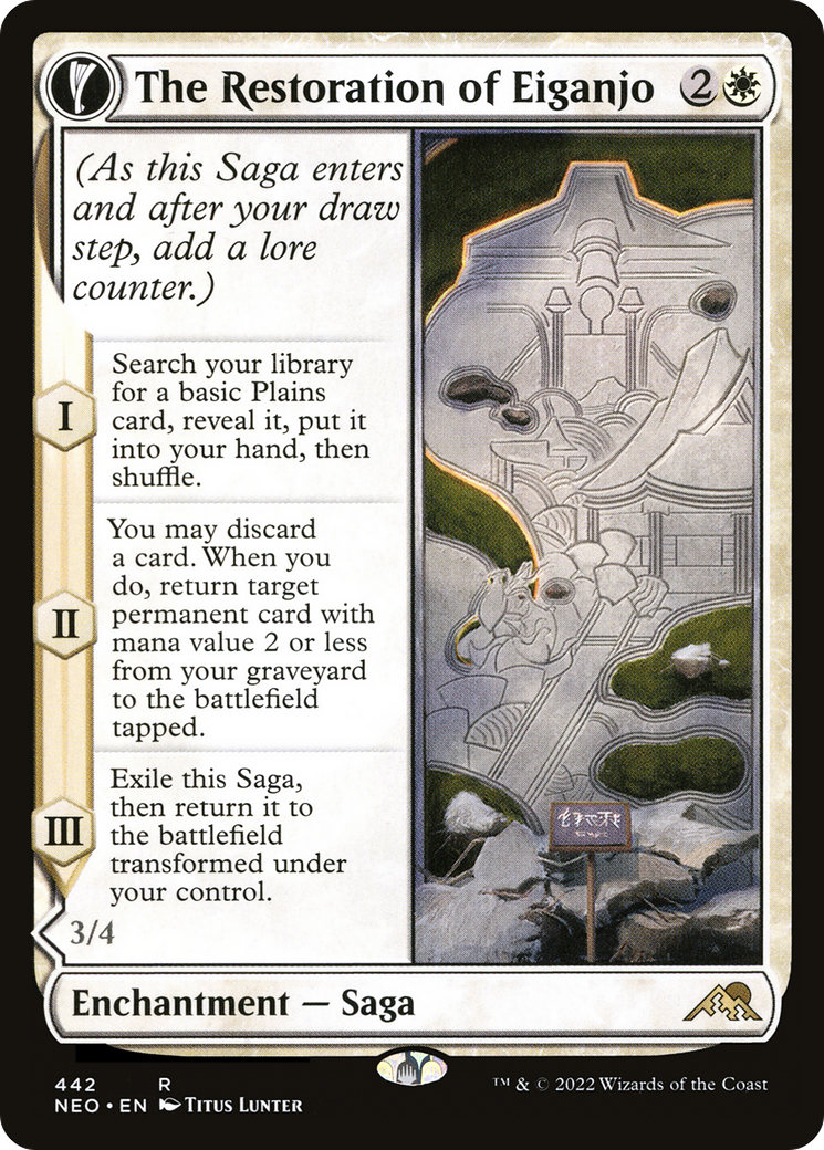 The Restoration of Eiganjo // Architect of Restoration (Extended) [Kamigawa: Neon Dynasty] Foil