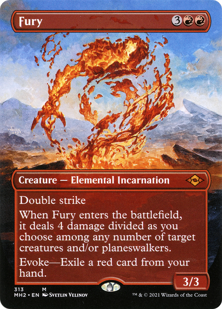 Fury (Borderless Alternate Art) [Modern Horizons 2] Foil