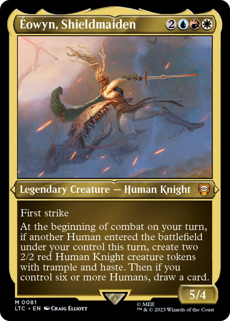 Eowyn, Shieldmaiden (Display Commander) - Thick Stock |  Foil (081) [Tales of Middle-earth Commander]