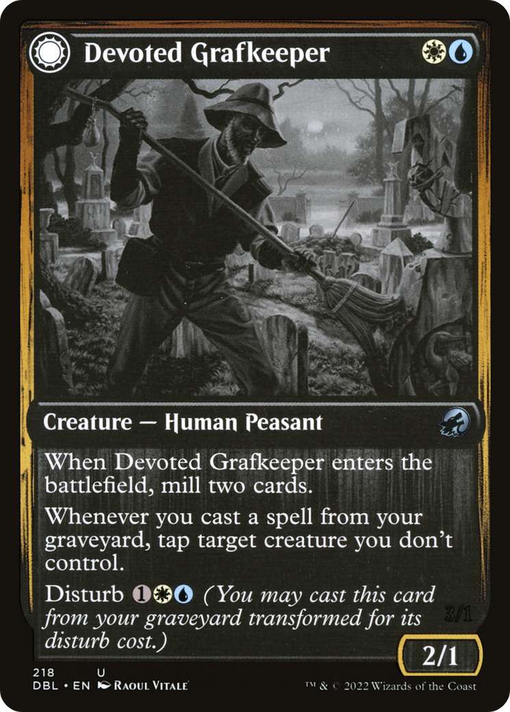 Devoted Grafkeeper // Departed Soulkeeper [Innistrad: Double Feature] Foil