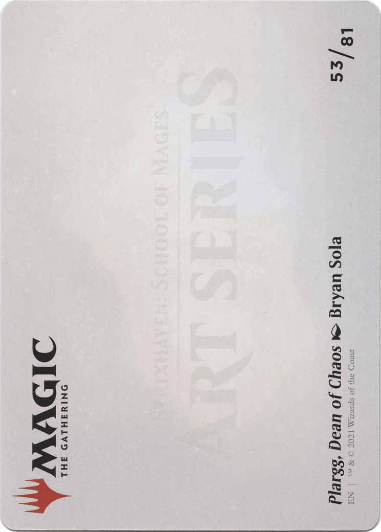 Plargg, Dean of Chaos // Plargg, Dean of Chaos (ASTX-053) - Strixhaven Art Series (Borderless) Foil