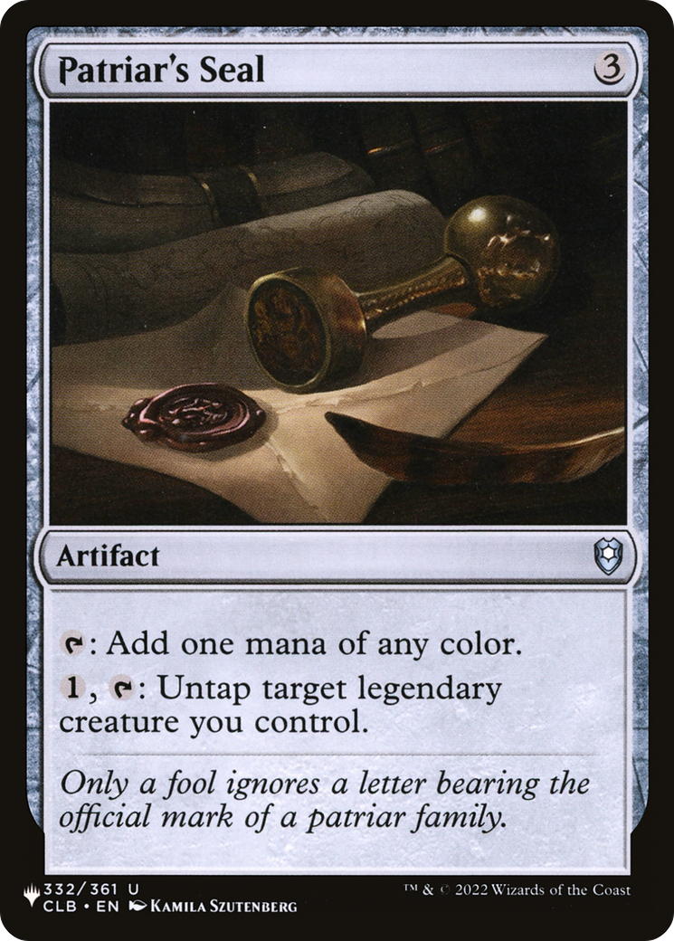 Patriar's Seal |  (CLB-332) [The List]