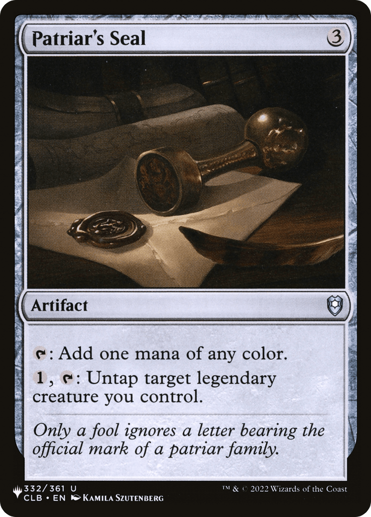 Patriar's Seal |  (CLB-332) [The List]
