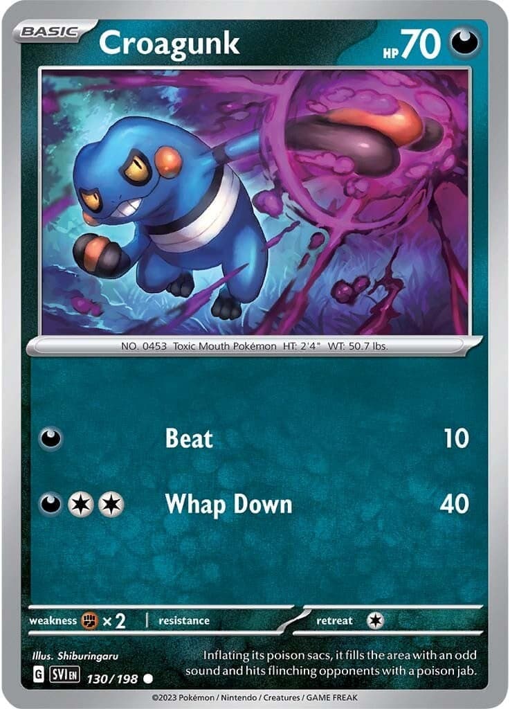 Croagunk 130- SV01 Scarlet & Violet Base Set Reverse Holofoil