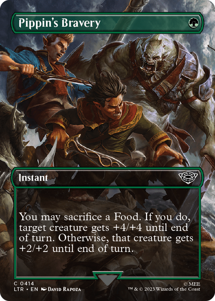 Pippin's Bravery (Borderless Alternate Art) [The Lord of the Rings: Tales of Middle-Earth] Foil