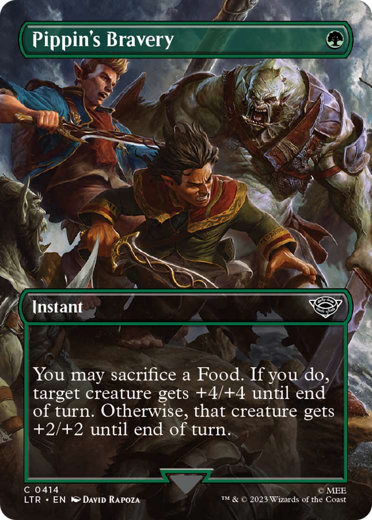 Pippin's Bravery (Borderless Alternate Art) [The Lord of the Rings: Tales of Middle-Earth] Foil