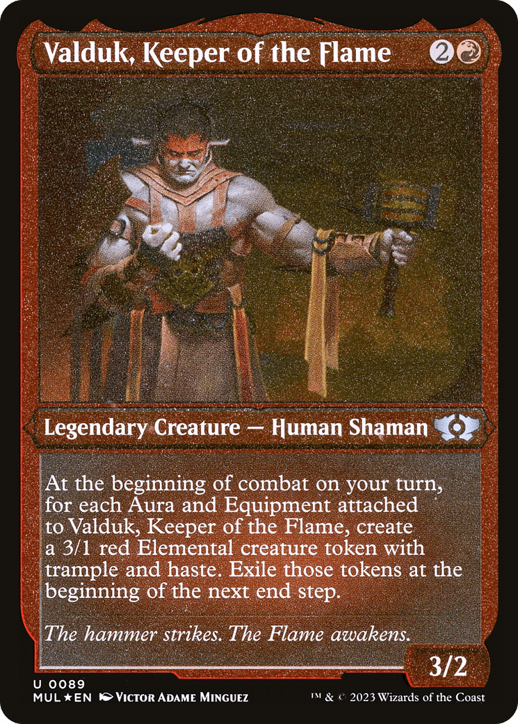 Valduk, Keeper of the Flame (Foil Etched) |  Foil (089) [Multiverse Legends]