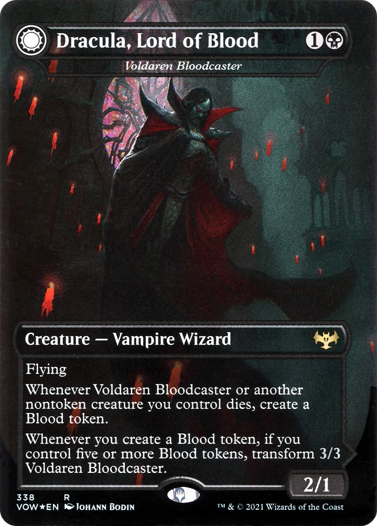 Voldaren Bloodcaster // Bloodbat Summoner - Dracula, Lord of Blood // Dracula, Lord of Bats [Innistrad: Crimson Vow] Foil