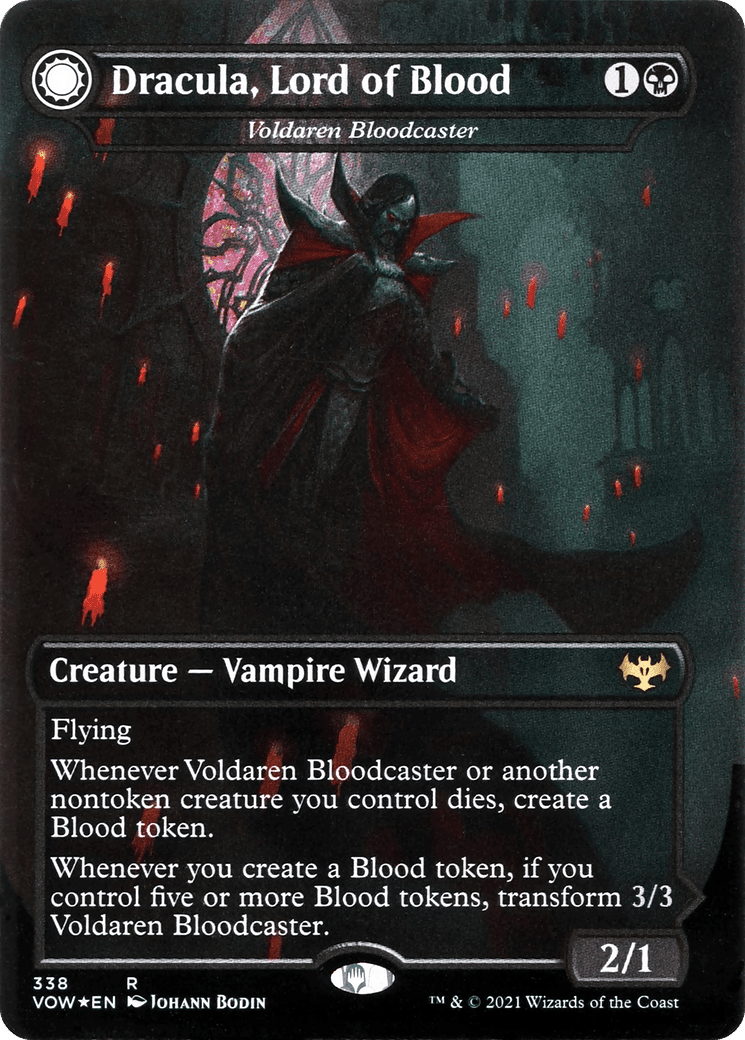 Voldaren Bloodcaster // Bloodbat Summoner - Dracula, Lord of Blood // Dracula, Lord of Bats [Innistrad: Crimson Vow] Foil