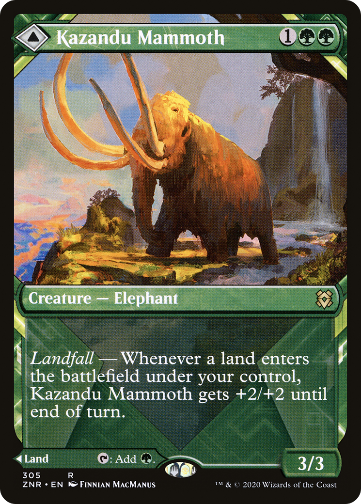 Kazandu Mammoth // Kazandu Valley (Showcase) [Zendikar Rising] Foil
