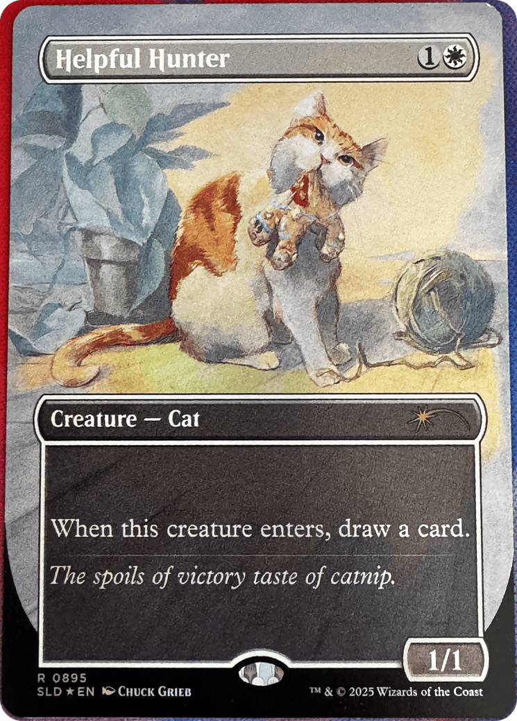 Helpful Hunter (895) [Secret Lair Drop]  (Borderless) Foil