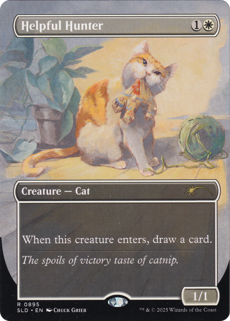 Helpful Hunter (895) [Secret Lair Drop]  (Borderless) Foil
