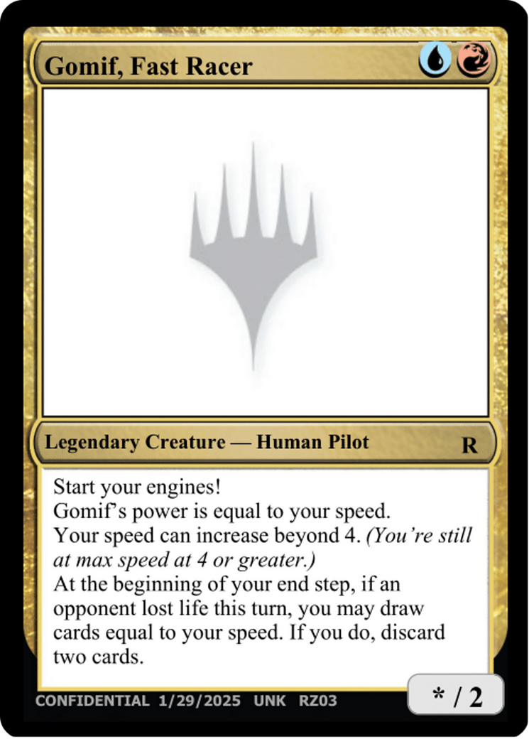 Gomif, Fast Racer |  () [Un-Known Event Playtest Cards]