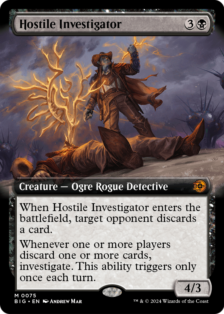 Hostile Investigator (Extended Art) [Outlaws of Thunder Junction: The Big Score] Foil