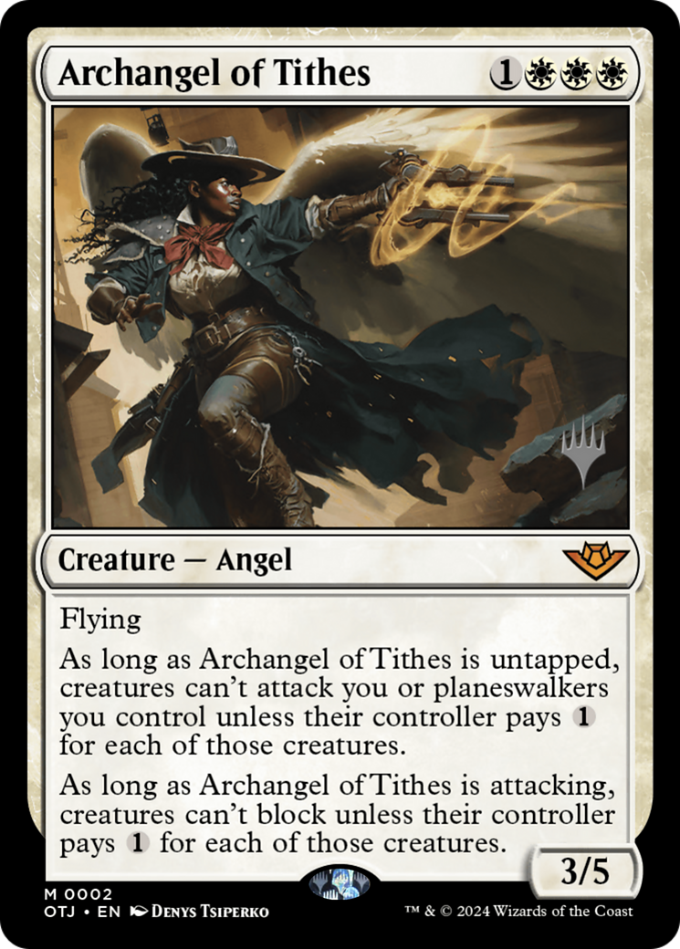 Archangel of Tithes (Promo Pack) [Outlaws of Thunder Junction Promos] Foil