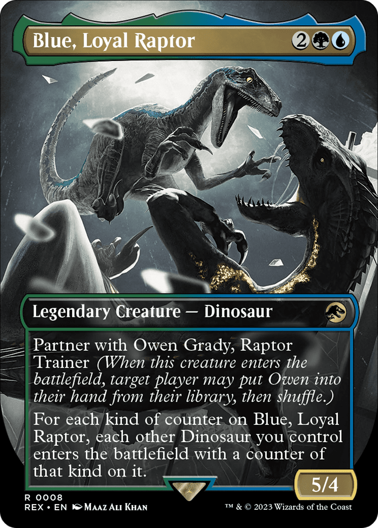 Blue, Loyal Raptor (Borderless) [Jurassic World Collection] Foil