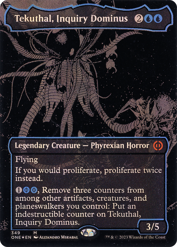 Tekuthal, Inquiry Dominus (Oil Slick Raised Foil) [Phyrexia: All Will Be One]