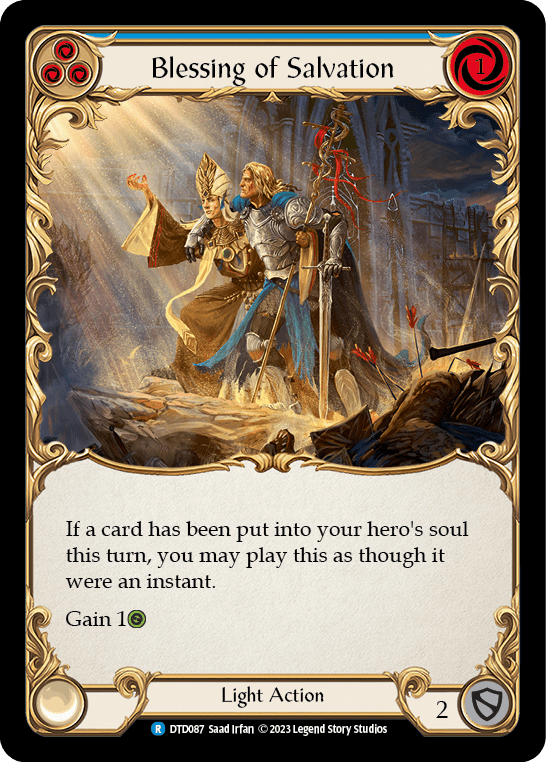 Blessing of Salvation (Blue) [DTD087] (Dusk Till Dawn)  Rainbow Foil