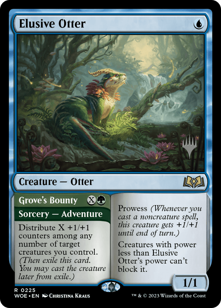 Elusive Otter // Grove's Bounty (Promo Pack) [Wilds of Eldraine Promos] Foil