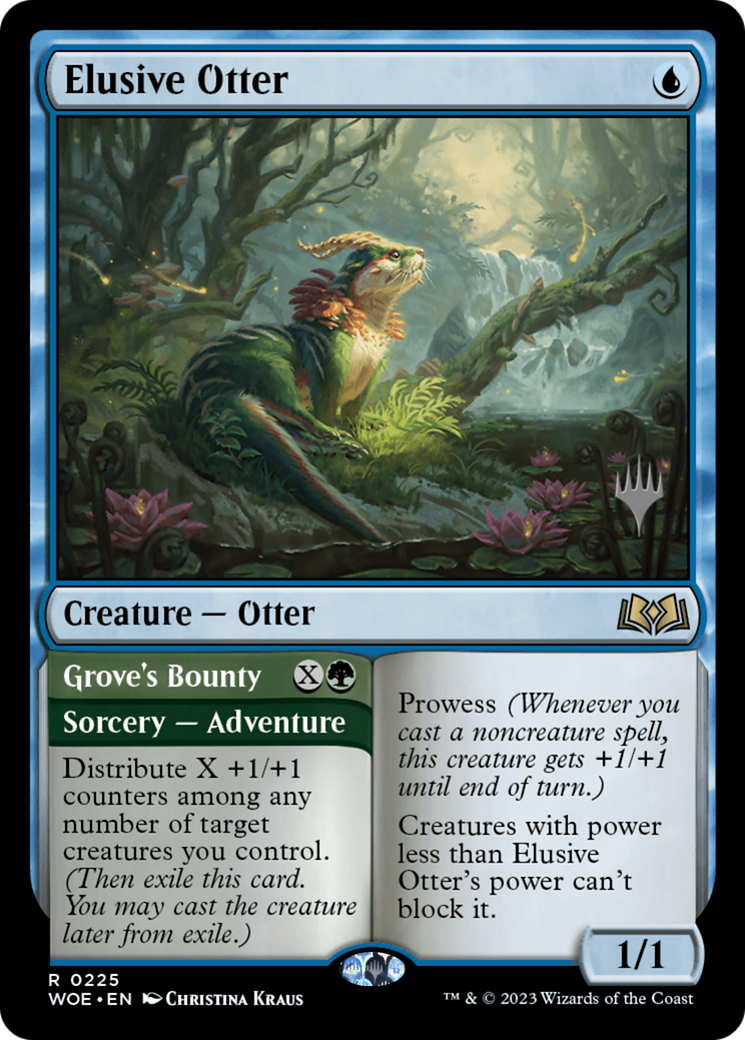 Elusive Otter // Grove's Bounty (Promo Pack) [Wilds of Eldraine Promos] Foil