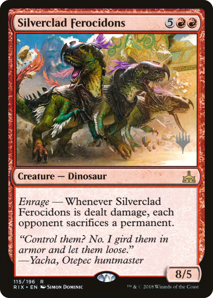 Silverclad Ferocidons (Promo Pack) [Rivals of Ixalan Promos] Foil