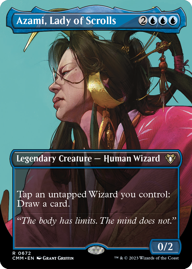 Azami, Lady of Scrolls (Borderless Profile) [Commander Masters] Foil