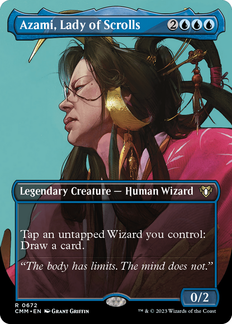 Azami, Lady of Scrolls (Borderless Profile) [Commander Masters] Foil